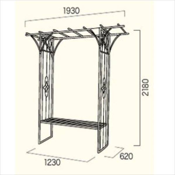 ジャービス商事 ガーデンアーチ ベンチ付パーゴラ1型 32314N 『アーチ・パーゴラ』 