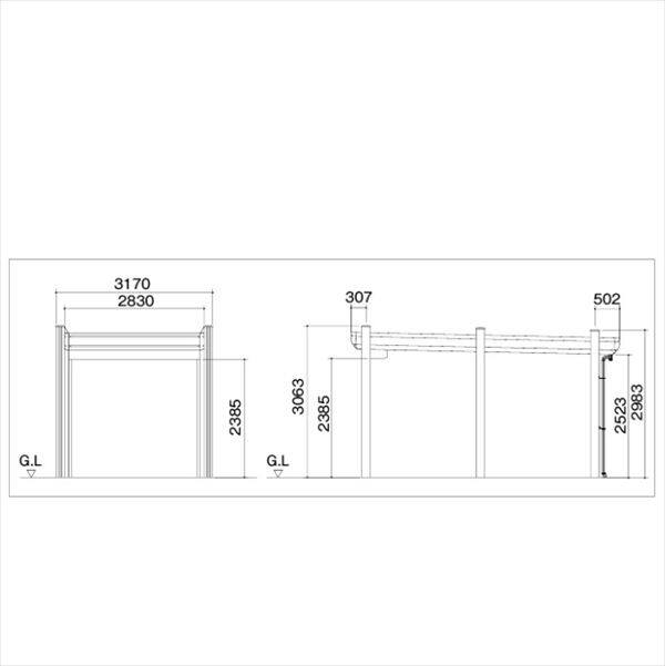 ヨドコウ ヨドカーポ PSパワード パイプシャッター付 積雪強度4500Nｍ2（積雪150cm） 1台用 KDAU-3054PS 