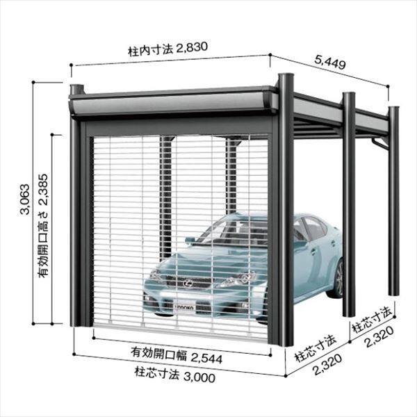 ヨドコウ ヨドカーポ PSパワード パイプシャッター付 積雪強度4500Nｍ2（積雪150cm） 1台用 KDAU-3054PS 