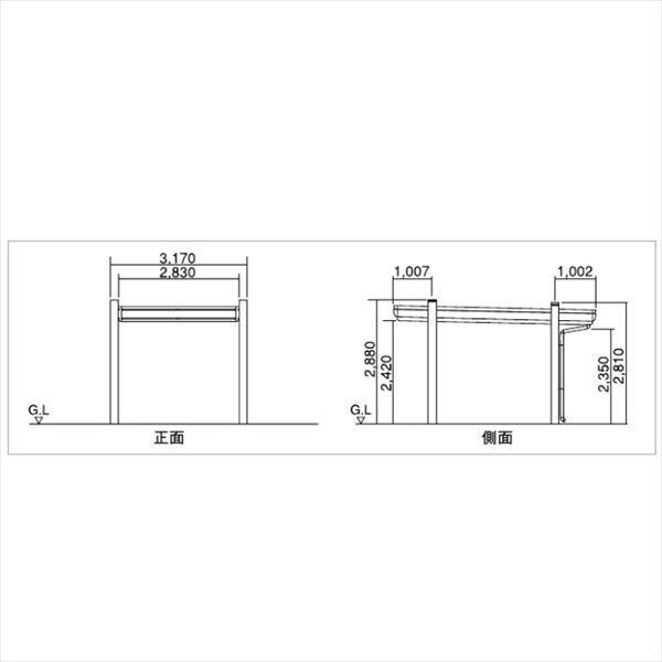 ヨドコウ ヨドカーポ パワード 積雪強度1500Nｍ2（積雪75cm） 1台用 基本棟 KDAG-3050 