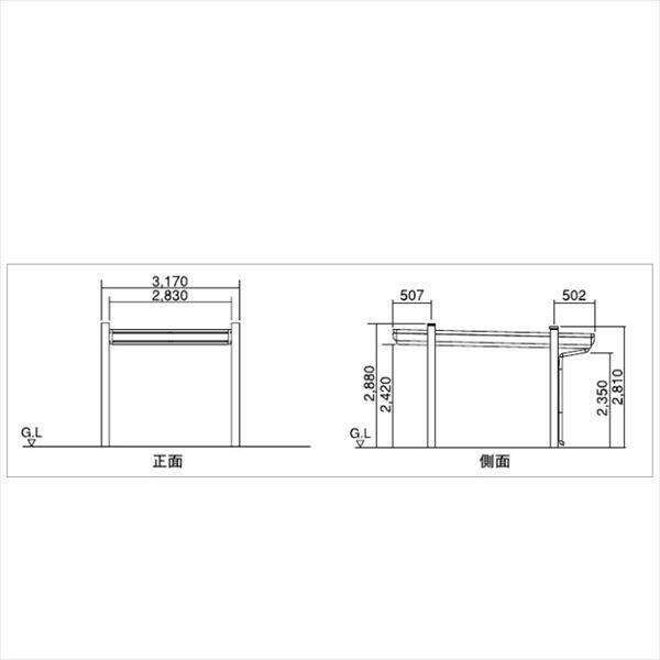 ヨドコウ ヨドカーポ パワード 積雪強度4500Nｍ2（積雪150cm） 1台用 基本棟 KDAU-3050 