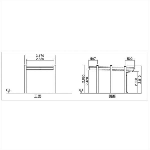 ヨドコウ ヨドカーポ パワード 積雪強度6000Nｍ2（積雪200cm） 1台用 基本棟 KDASU-3050 