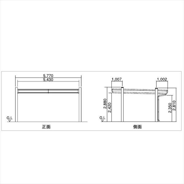ヨドコウ ヨドカーポ パワード 積雪強度900Nｍ2（積雪45cm） 2台用 基本棟 KDAA-5650 