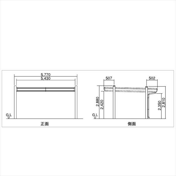 ヨドコウ ヨドカーポ パワード 積雪強度1500Nｍ2（積雪75cm） 2台用 追加棟 KDAG-5650 