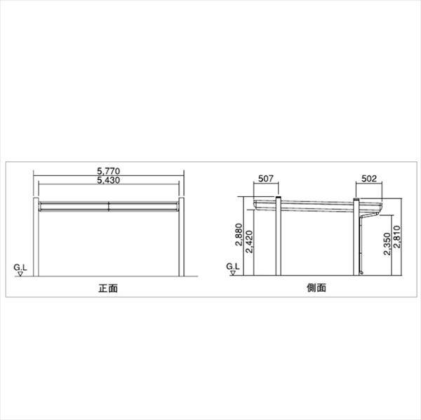 ヨドコウ ヨドカーポ パワード 積雪強度3000Nｍ2（積雪100cm） 2台用 基本棟 KDAS-5650 