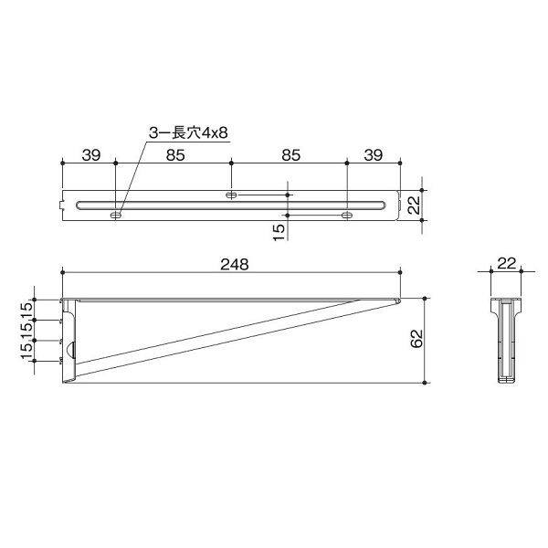 ARTIST ステンレス棚柱セット オプション 背面ブラケット 2本入り LS-751W ホワイト 