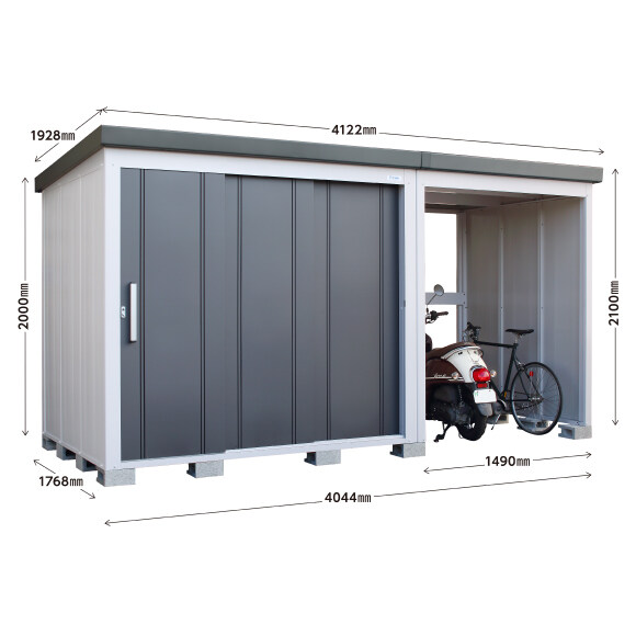 EL-2217+M15(GK) サンキン物置 L'espace レスパス 中・大型物置 一般型 【エリア限定価格】 ギングロ