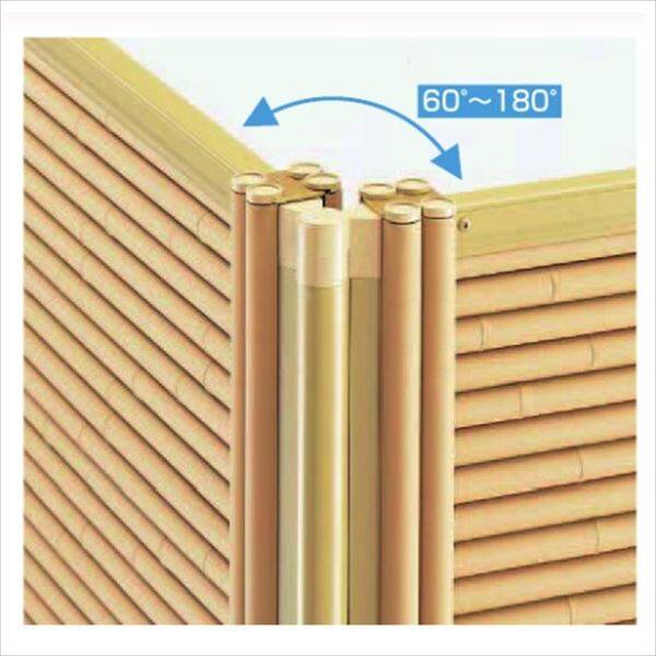 YKK 竹垣風フェンス オプション 目隠しコーナー継手 T100 （片面タイプ用） 真竹調 