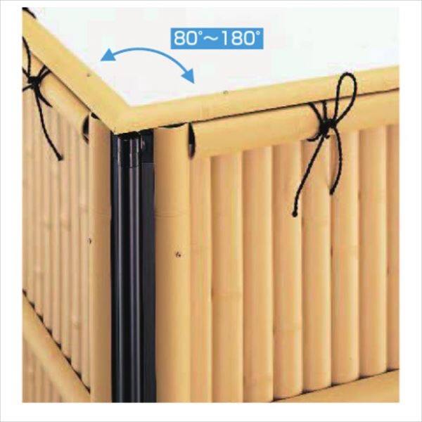 YKK 竹垣風フェンス 建仁寺垣 オプション 目隠しコーナー継手 T180 （片面タイプ用） カームブラック 