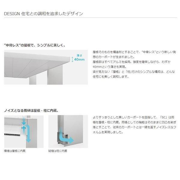 リクシル カーポート SC ミニ 基本 21-22型 標準柱（H19） 『LIXIL』『自転車置場サイクルポート自転車屋根』 