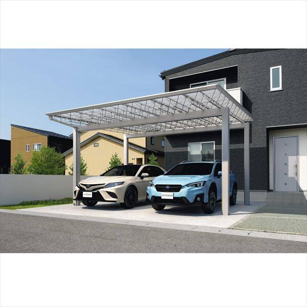 【商品のみ】 三協アルミ M.シェード2 梁置きタイプ 両側支持 5863 H30 熱線吸収ポリカーボネート板 or 熱線遮断ポリカーボネート板 カーポート 2台用 積雪20cmまで 耐風圧強度42m/s相当 