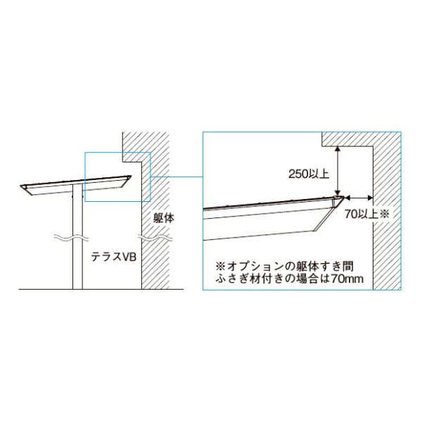 リクシル テラスVB 連棟セット ロング柱 W31×D21 『単体セットが無いと取付けができません。』 熱線吸収ポリカ クリアマットS