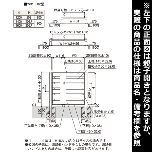 YKKAP ルシアス門扉YS7型 両開き 門柱仕様 07-12 内開き仕様 UME-V-YS7 複合カラー