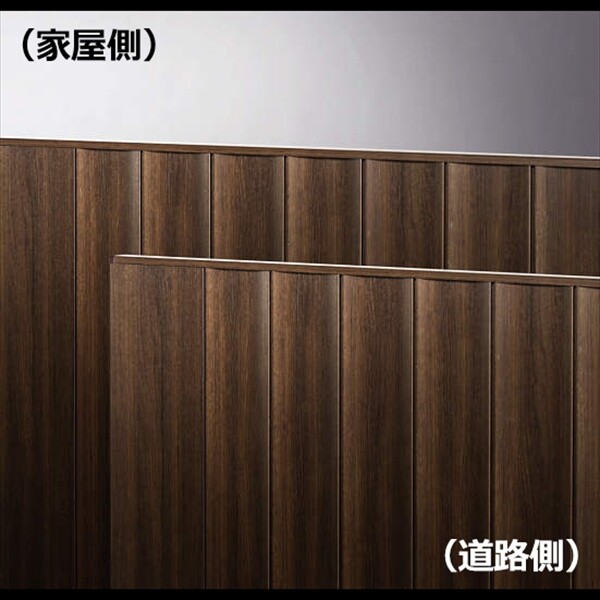 YKKAP ルシアス門扉TM3型 片開き 門柱仕様 08-14 内開き仕様 UME-V-TM3 木調カラー(門柱:アルミカラー)