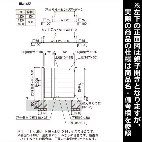 YKKAP シンプレオ門扉6型 片開き 門柱仕様 07-14 HME-6 『たて目隠しデザイン』 - 3