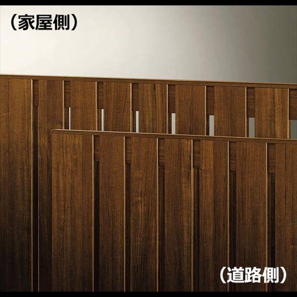 YKKAP ルシアス門扉TS3型 片開き 門柱仕様 09-12 内開き仕様 UME-V-TS3 木調カラー(門柱:アルミカラー)