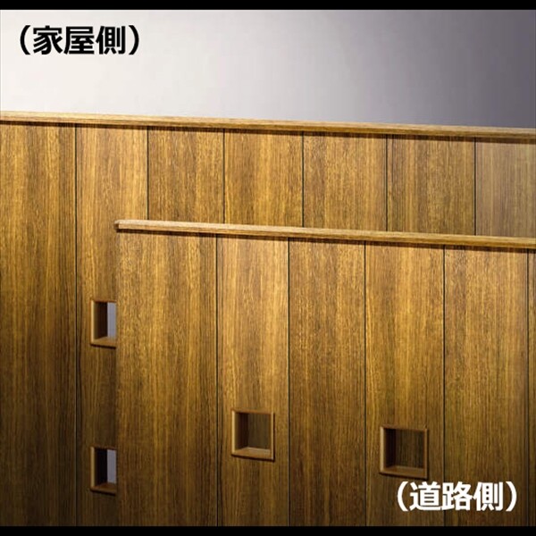 YKKAP ルシアス門扉K01型 親子開き 門柱仕様 04・08-12 内開き仕様 UME-K01 木調カラー(門柱:アルミカラー)