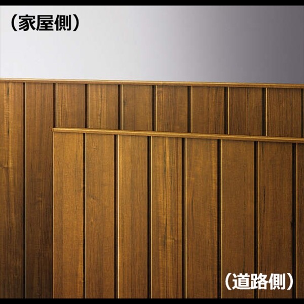 YKKAP ルシアス門扉TM2C型 両開き 門柱仕様 09-12 内開き仕様 UME-V-TM2C 木調カラー(門柱:アルミカラー)