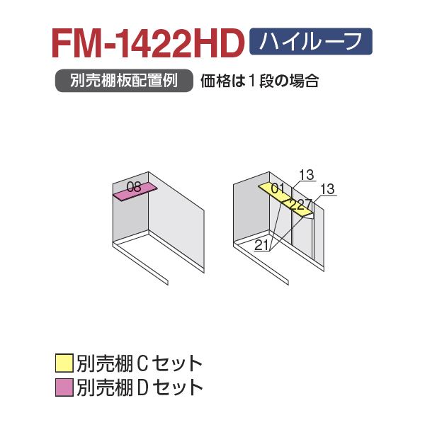 『配送は関東・東海限定』 イナバ物置 FM／バイク保管庫 FM-1422HD ハイルーフ 一般型・多雪型 土間タイプ 『自転車・バイクの盗難対策に　バイクガレージ』 