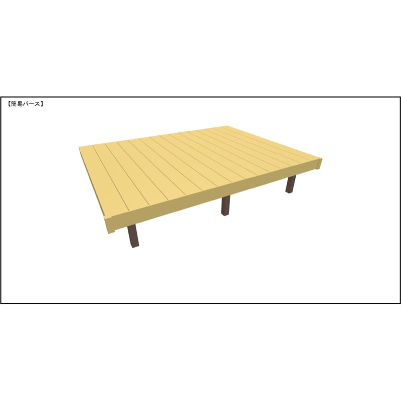 LIXIL リクシル 人工木ウッドデッキ 樹ら楽 プレーンタイプ 1.5間（2750mm） × 7尺（2128mm） 幕板Bセット 束柱Bタイプ（調整） 標準束柱（373～550mm） 