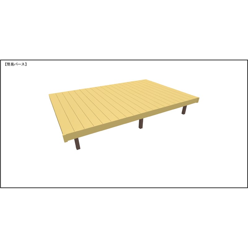 LIXIL リクシル 人工木ウッドデッキ 樹ら楽 プレーンタイプ 2.0間（3650mm） × 8尺（2428mm） 幕板Bセット 束柱Bタイプ（調整） 標準束柱（373～550mm） 