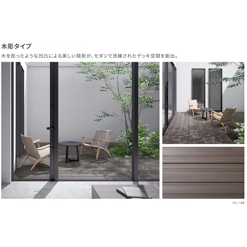 LIXIL リクシル 人工木ウッドデッキ 樹ら楽 プレーンタイプ 3.5間（6350mm） × 6尺（1828mm） 幕板Bセット 束柱Bタイプ（調整） ロング束柱（373～1000mm） 