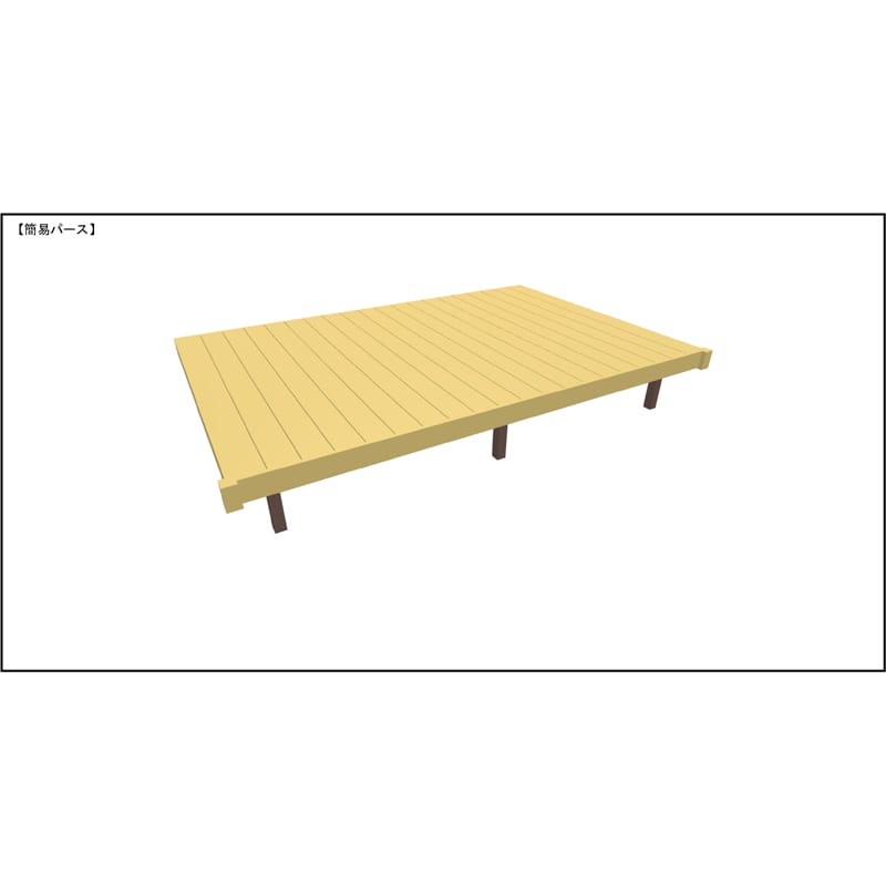 LIXIL リクシル 人工木ウッドデッキ 樹ら楽 プレーンタイプ 2.0間（3650mm） × 8尺（2428mm） 幕板Aセット 束柱Aタイプ（固定） 標準束柱（550mm） 
