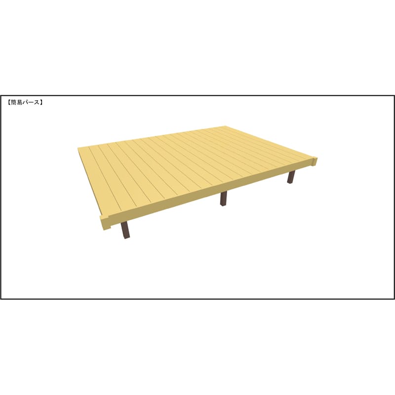 LIXIL リクシル 人工木ウッドデッキ 樹ら楽 プレーンタイプ 2.0間（3650mm） × 9尺（2728mm） 幕板Aセット 束柱Aタイプ（固定） 標準束柱（550mm） 