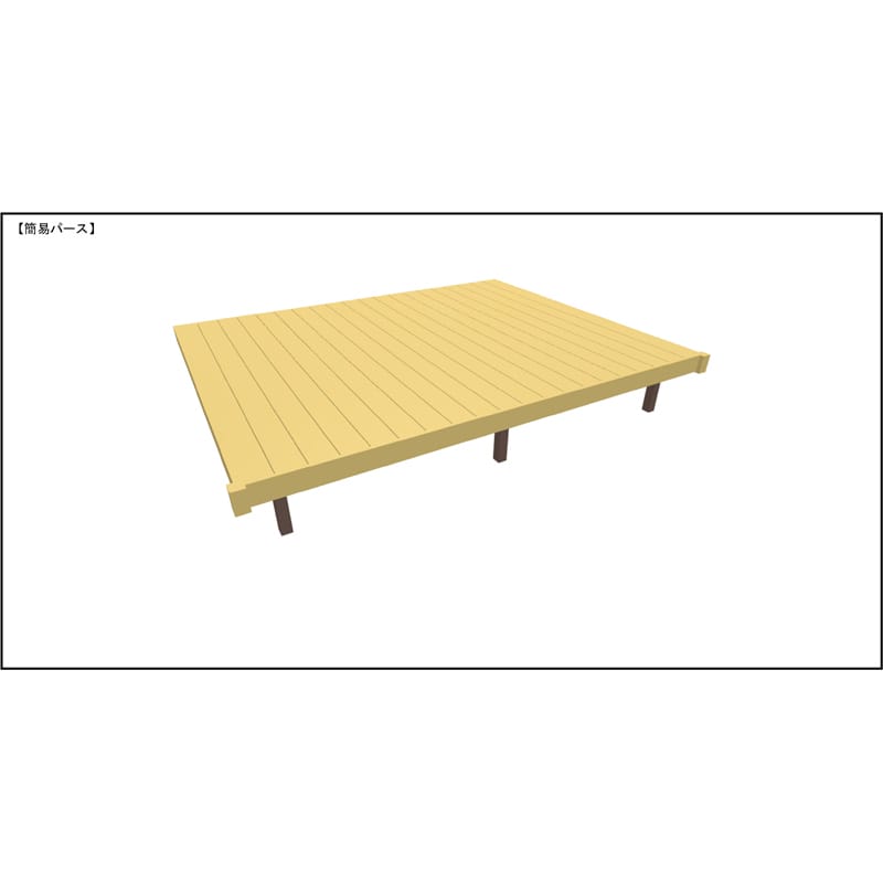 LIXIL リクシル 人工木ウッドデッキ 樹ら楽 プレーンタイプ 2.0間（3650mm） × 10尺（2928mm） 幕板Aセット 束柱Bタイプ（調整） 標準束柱（373～550mm） 
