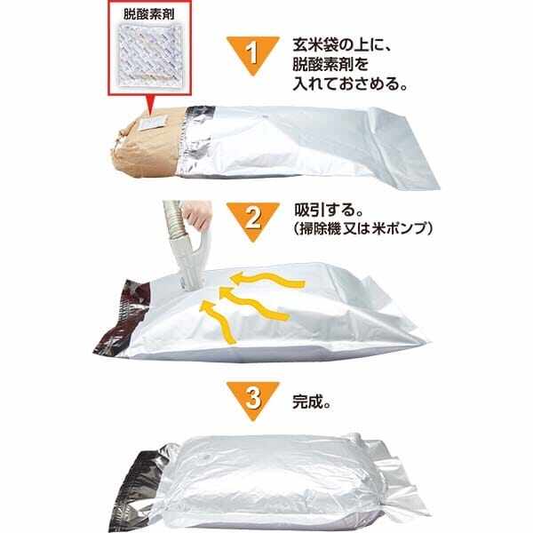 環境技研 米ガード （脱酸素剤1ヶ スライダー1ヶ付き） 30kg玄米袋用 1袋 