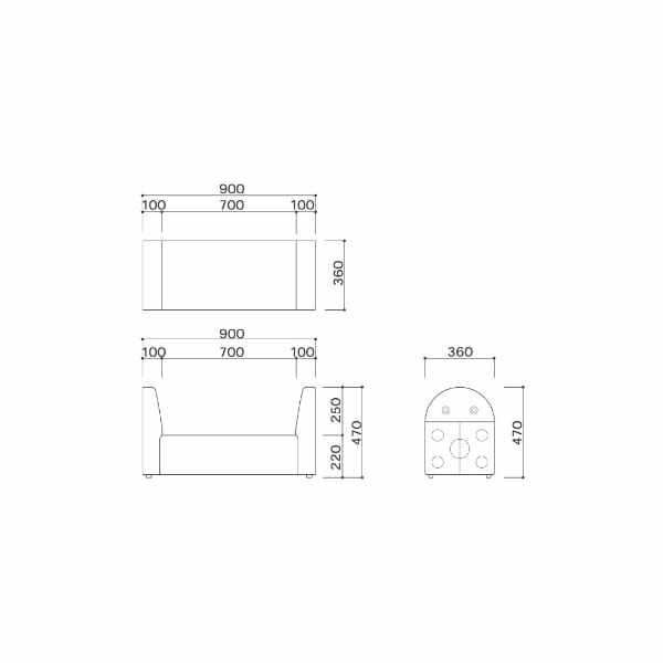 オモイオ（omoio） キッズベンチ テントウムシ W900×D360×H470×SH220mm KS-KB-TM (旧品番:AS-060) 