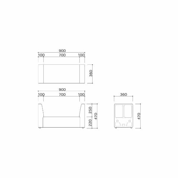 オモイオ（omoio） キッズベンチ トレインベンチ イエロー W900×D360×H470×SH220mm 旧品番:AS-030Y KS-KB-Y 