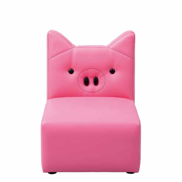 オモイオ（omoio） キッズソファ1P ブタ W360×D400×H470×SH220mm KS-1P-PIG (旧品番:AS-010) 