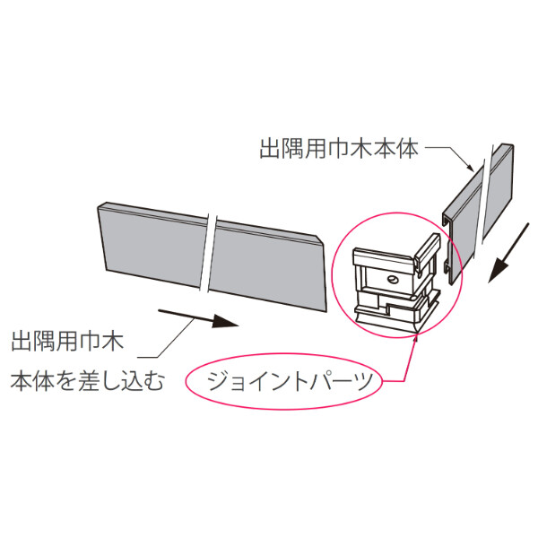 個人宅配送不可  森田アルミ工業 後付アルミ巾木フィットベース fitbase 出隅ジョイントパーツ (8個入り) FT11J-B ブラック