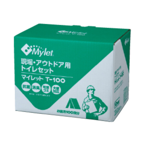 まいにち 現場トイレセット100回分(テント・マイペール・T-100) 1セット 501236 『防災 備蓄 避難 非常用 持ち出し用 携帯 トイレ』 