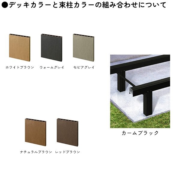 YKK AP リウッドデッキS 束柱Cタイプ(固定式) 2連棟セット 間口(W) 3間 × 奥行(D) 6尺 高さ200mm 幅5449mm 奥行1820mm 『 YKKAP ウッドデッキ 人工木 樹脂 アルミ DIY キット おしゃれ リウッドデッキ200後継モデル 』 