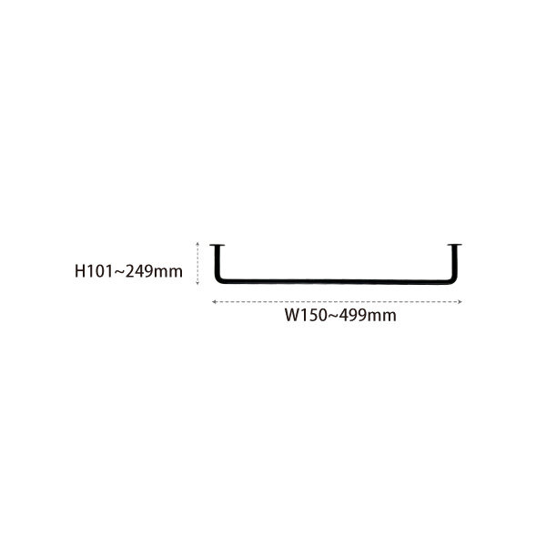 【受注生産品】カツデン Hosuba(ホスバ) フリーサイズ Sサイズ 天井付けタイプ 角パイプ 9角 幅 150 ～ 499 × 高さ 101 ～ 249 『 カツデンアーキテック 物干し 竿 室内 固定 スチール アイアン バー 』 