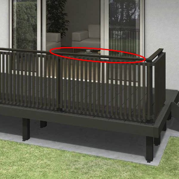 YKKAP ルシアスデッキフェンスA04型 UNT-14 笠木 1スパン (L=1372) 複合カラー