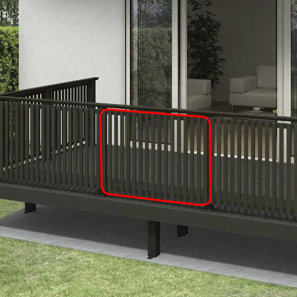 YKKAP ルシアスデッキフェンスA04型 UNT-14 本体パネル(MBタイプ) 08用 T80 アルミカラー