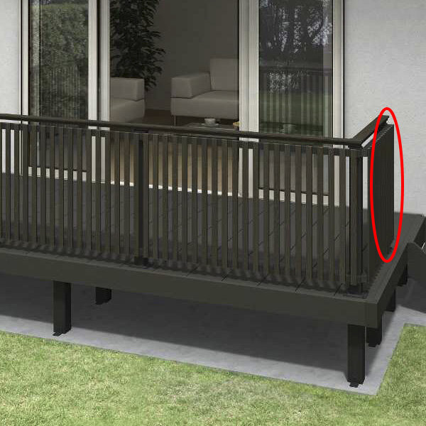 YKKAP ルシアスデッキフェンスA04型 UNT-14 ベースプレート施工(笠木連結金具、ベースプレート付き) 端柱セット T100 2本入り 