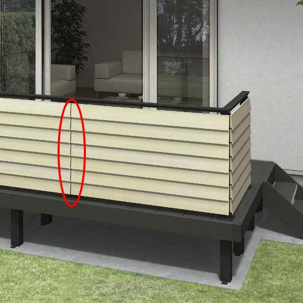 YKKAP ルシアスデッキフェンスA05型 UNT-15 ベースプレート施工(笠木連結金具、ベースプレート付き) 中柱セット T100 1本入り 