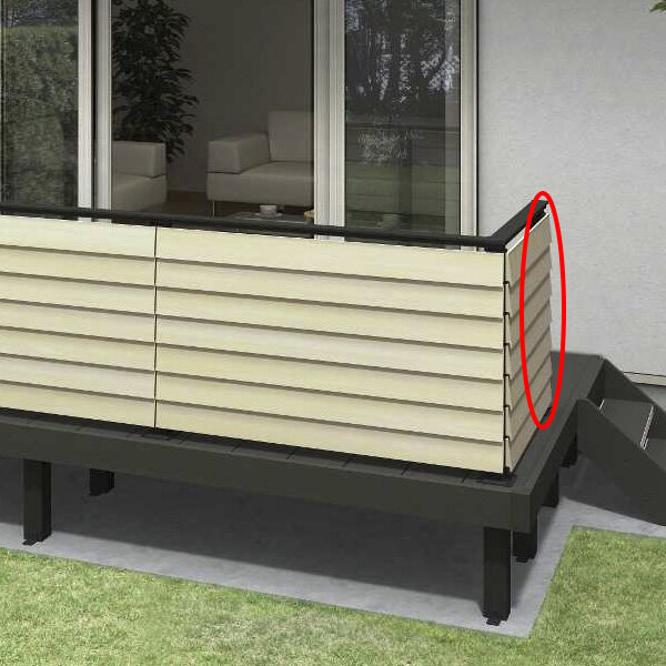 YKKAP ルシアスデッキフェンスA05型 UNT-15 ベースプレート施工(笠木連結金具、ベースプレート付き) 端柱セット T100 1本入り 