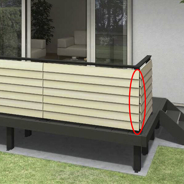 YKKAP ルシアスデッキフェンスA05型 UNT-15 ベースプレート施工(笠木連結金具、ベースプレート付き) 90°専用角柱セット T80 1本入り アルミカラー