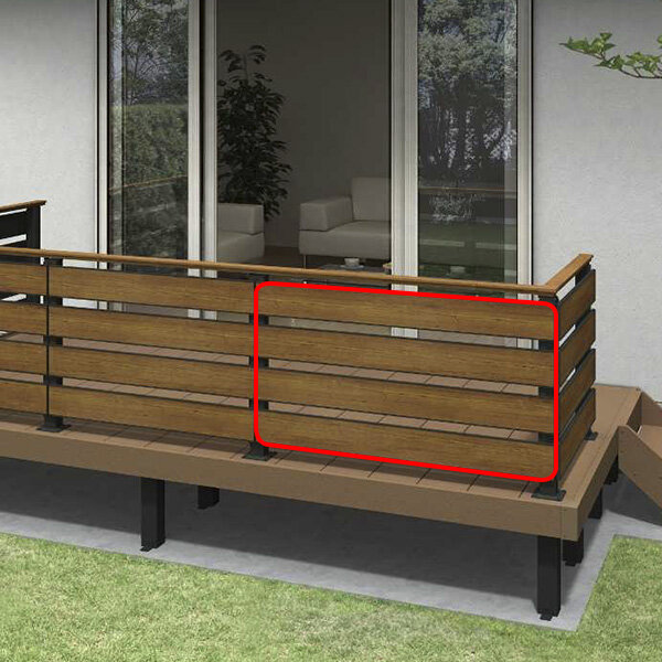 YKKAP ルシアスデッキフェンスX01型 UNT-16 本体パネル(Lタイプ) 10用 T100 複合カラー