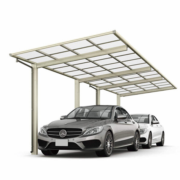 【商品のみ】カーポート 2台用 YKKAP YKK エフルージュ FIRST Z 750タイプ 奥行(2)連棟セット(アルミカラー) J54・54-30 標準柱(H22) 熱線遮断ポリカーボネート板 JCS-B 『車庫 ガレージ おしゃれ diy』 