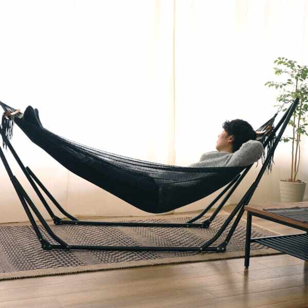 ライフオンプロダクツ Sifflus(シフラス) 自立式ポータブルハンモック SFF-50-BK ブラック