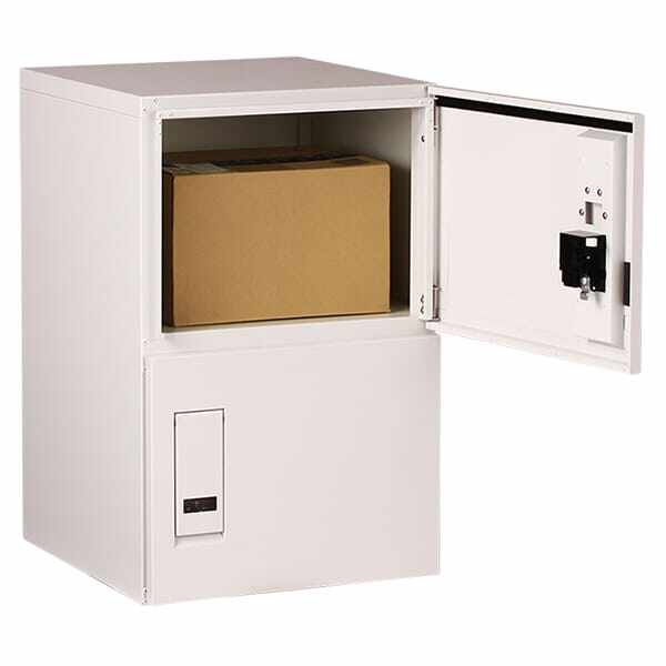 エスディエス 集合住宅向け宅配ボックス セミラージユニット 収納サイズ：45L×2 TK73-IW-R-A 『賃貸 マンション アパート 後付け 宅配ボックス ポスト一体型 防滴 大容量 暗証番号』 アイボリーホワイト