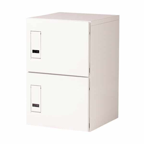 エスディエス 集合住宅向け宅配ボックス セミラージユニット 収納サイズ：45L×2 TK73-IW-R-A 『賃貸 マンション アパート 後付け 宅配ボックス ポスト一体型 防滴 大容量 暗証番号』 アイボリーホワイト