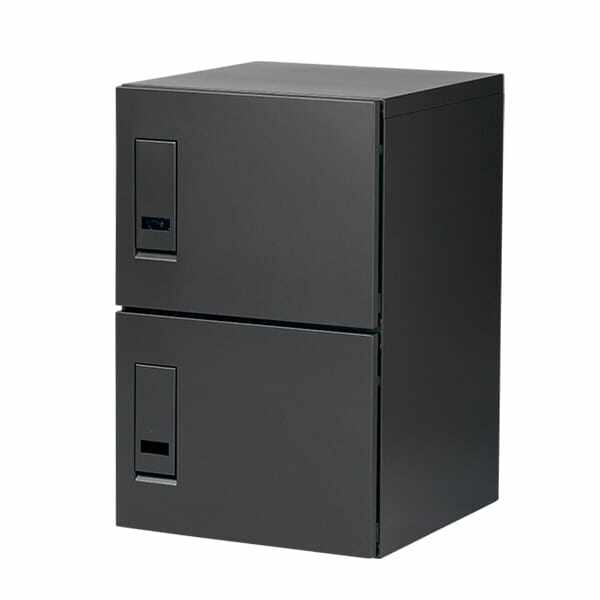 エスディエス 集合住宅向け宅配ボックス セミラージユニット 収納サイズ：45L×2 TK73-CG-R-A 『賃貸 マンション アパート 後付け 宅配ボックス ポスト一体型 防滴 大容量 暗証番号』 チャコールグレー