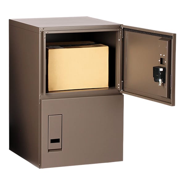 エスディエス 集合住宅向け宅配ボックス セミラージユニット 収納サイズ：45L×2 TK73-WB-R-A 『賃貸 マンション アパート 後付け 宅配ボックス ポスト一体型 防滴 大容量 暗証番号』 ウォルナットブラウン